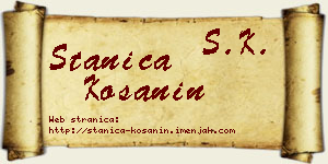 Stanica Košanin vizit kartica